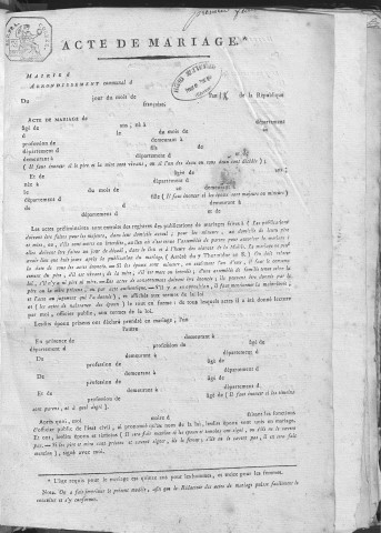 Mariages (1801-1842)