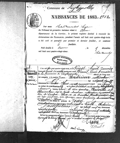 Naissances (1883-1902)