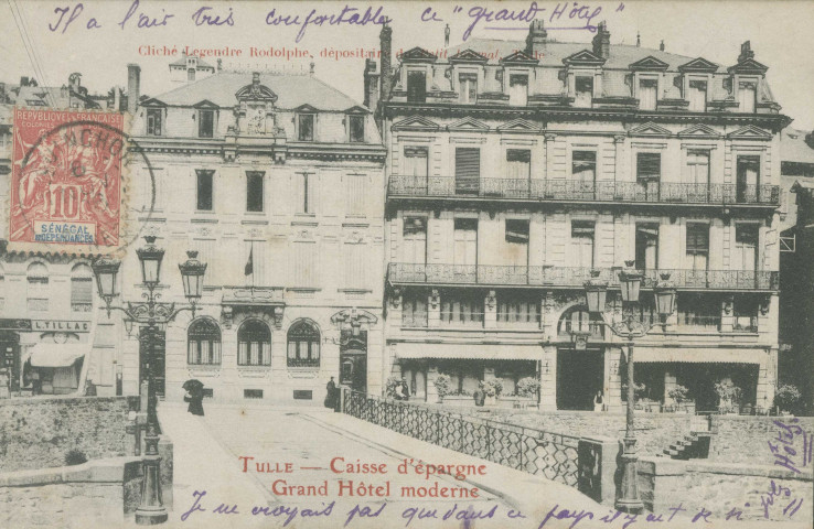 Tulle : "Tulle - Caisse d'épargne - Grand Hôtel moderne".