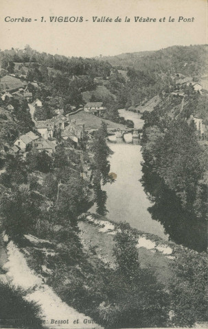 Vigeois : "Corrèze - 1. Vigeois - Vallée de la Vézère et le pont".