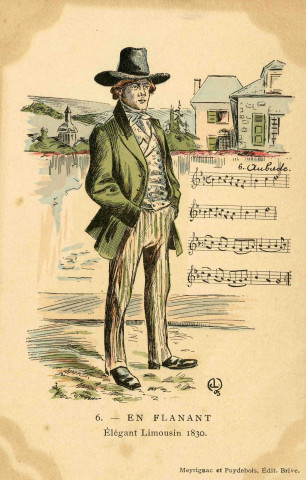 "6. - En flânant. Elégant limousin, 1830".