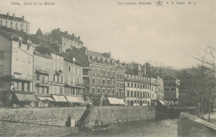 Tulle : "Tulle. Quai de la mairie. La Corrèze illustré. N.4.". (sic)