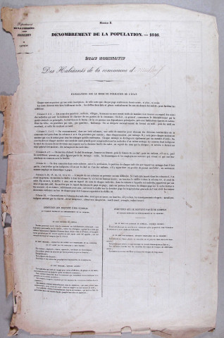 Population : listes nominatives (1846-1896), dénombrement (1881), mouvements de population (1889-1896).