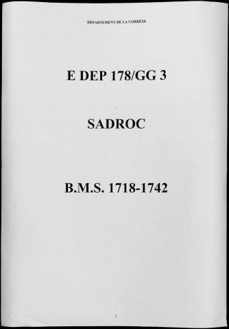 Baptêmes, mariages, sépultures (1718-1742)
