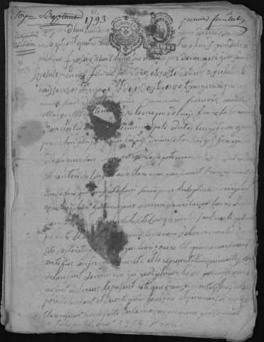 Naissances, mariages, décès (1793-1802)