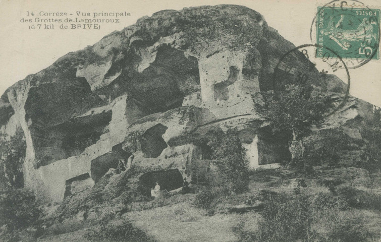Noailles : "14 Corrèze - Vue principale des grottes de Lamouroux (à 7 kil de Brive)".
