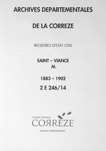 Mariages (1883-1902)