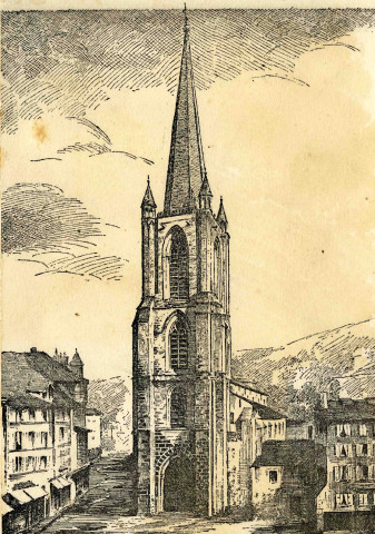 Le clocher-porche de la cathédrale.