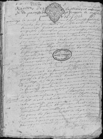 Baptêmes, mariages, sépultures (1767-1783)