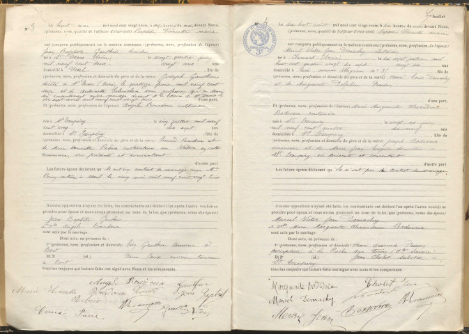 Naissances, mariages, décès (1923-1932).