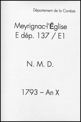 Naissances, mariages, décès (1793-1802)
