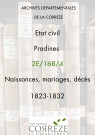 Naissances, mariages, décès (1823-1832)