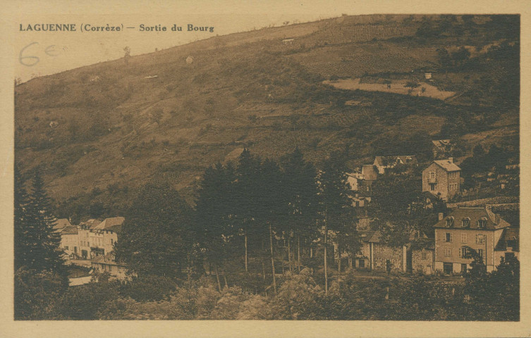 Laguenne : "Laguenne (Corrèze) - Sortie du bourg".
