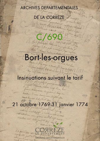 21 octobre 1769-31 janvier 1774
