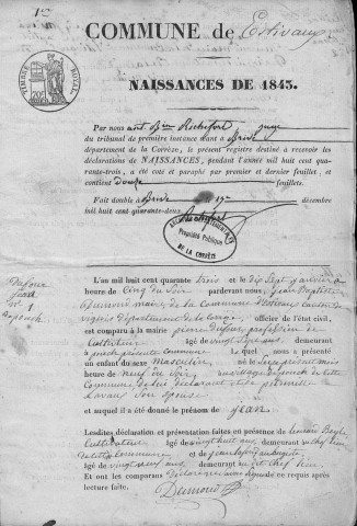 Naissances (1843-1882)