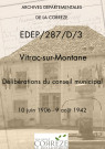Délibérations du conseil municipal. 10 juin 1906-9 août 1942