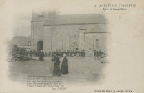 Folklore : "57. Au pays de la chabrette. - Après la Grand'Messe - C'est le caquet des coiffes blanches, Quand rit le ciel, cloches sonnant, Sur la grand'place les dimanches, Dans un parler doux et chantant, C'est le caquet des coiffes blanches.". Poème de Jean Nesmy.