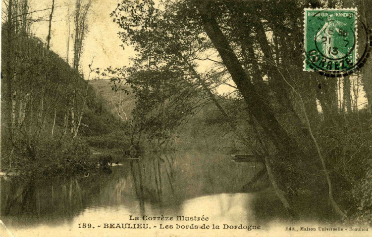 "La Corrèze Illustrée. 159. - Beaulieu - Les bords de la Dordogne".