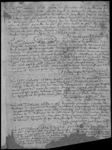 Baptêmes, mariages, sépultures (1681-1752)