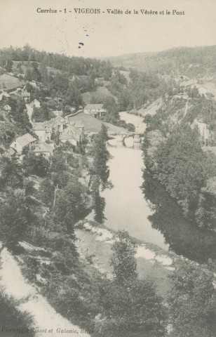 Vigeois : "Corrèze - 1 - Vigeois - Vallée de la Vézère et le pont".