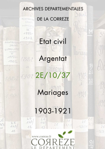 Mariages (1903-1921).