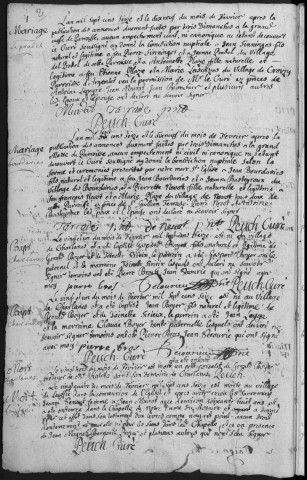 Baptêmes, mariages, sépultures (1716-1749)