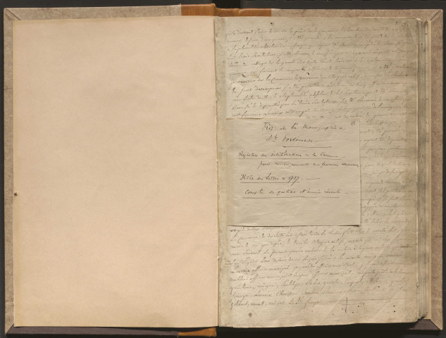 Lettres patentes et proclamation du Roi (1789-1790). Délibérations du conseil municipal (1791-An VII). Enregistrements des décrets (An II).