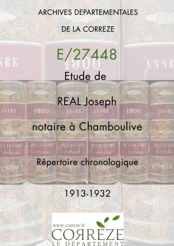 Répertoire chronologique : 8 avril 1913-5 septembre 1932