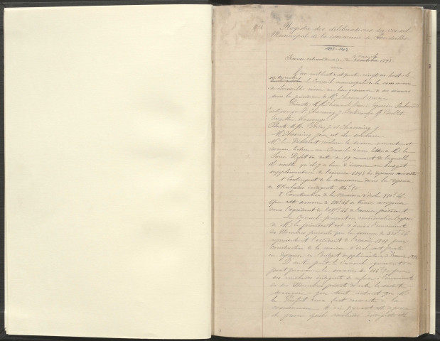 Délibérations du conseil municipal. 6 novembre 1898-17 novembre 1912