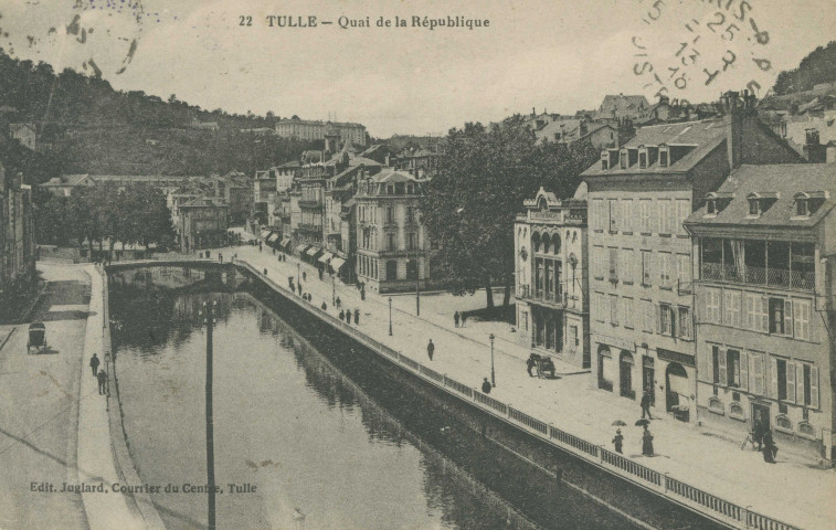 Tulle : "22 Tulle - Quai de la République".
