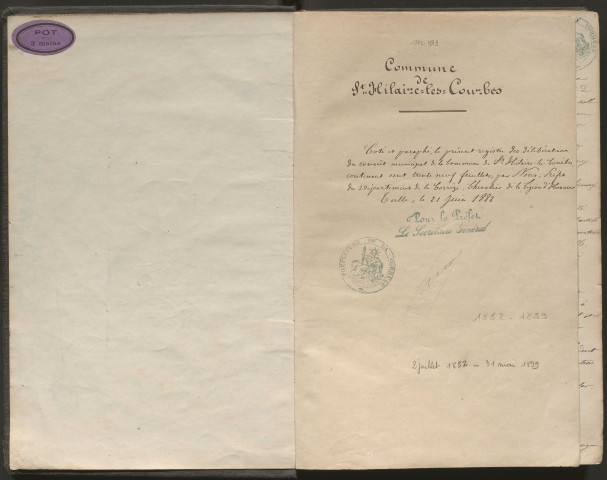 Délibérations du conseil municipal. 2 juillet 1882-31 mai 1899