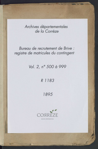 Classe 1895 : matricules 500 à 999.