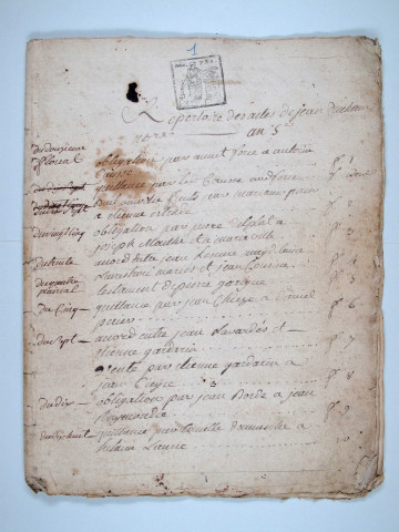 12 floréal an V-8 janvier 1812