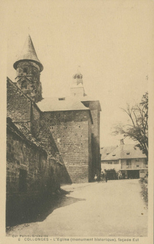 Collonges-la-Rouge : "6 Collonges - L'église (monument historique), façade Est".