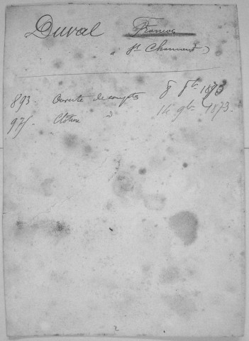 Répertoire alphabétique sur fiches : Duval-Eyrignoux