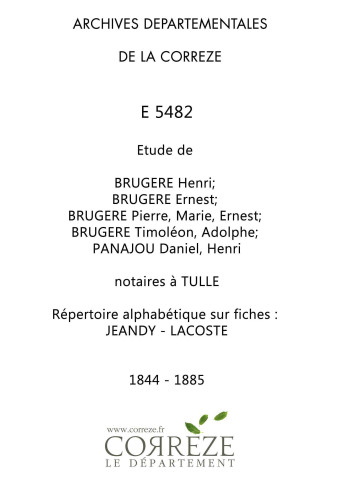Répertoire alphabétique sur fiches : Jeandy-Lacoste