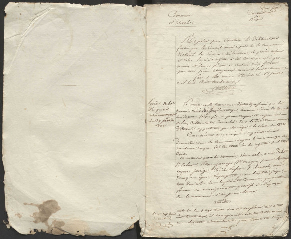 Délibérations du conseil municipal. 18 février 1832-05 novembre 1837