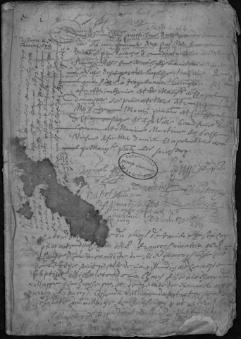Baptêmes, mariages, sépultures (1642-1664)