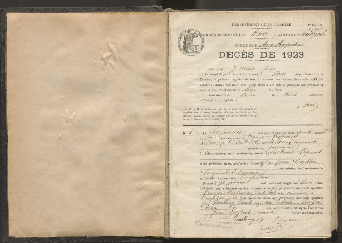 Décès (1923-1942).