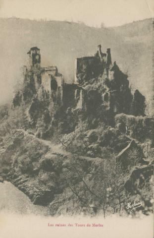 Saint-Geniez-O-Merle : "Les ruines des tours de merles".