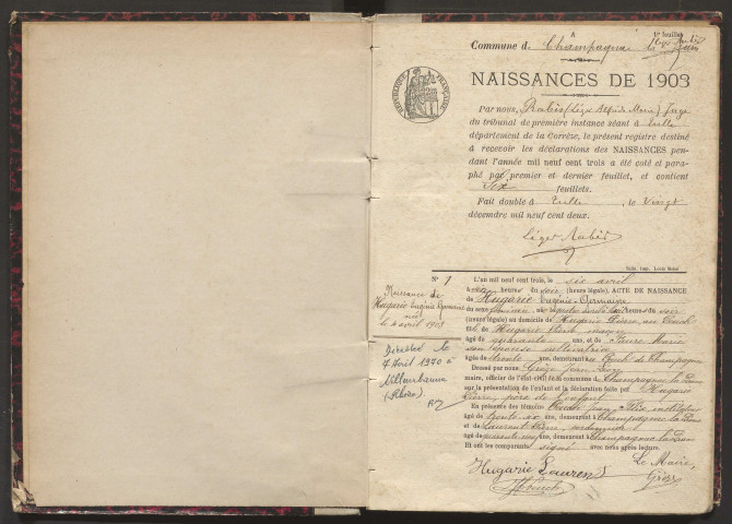 Naissances (1903-1921).
