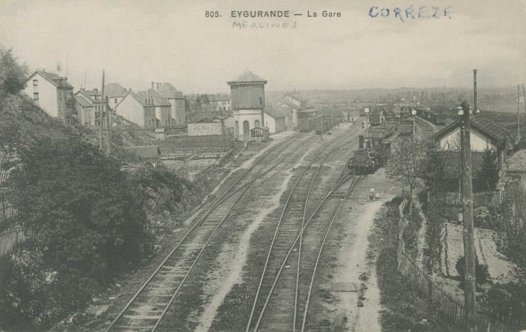 Merlines : "805. Eygurande - La gare".