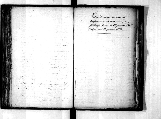 Tables décennales des décès (début à Dumas) (1813-1822)