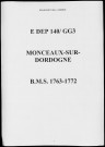 Baptêmes, mariages, sépultures (1763-1772)