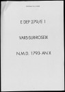 Naissances, mariages, décès (1793-1802)