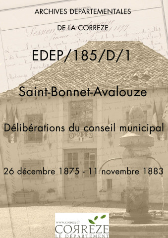 Délibérations du conseil municipal. 26 décembre 1875-11 novembre 1883