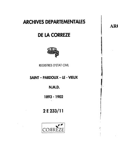 Naissances, mariages, décès (1893-1902)