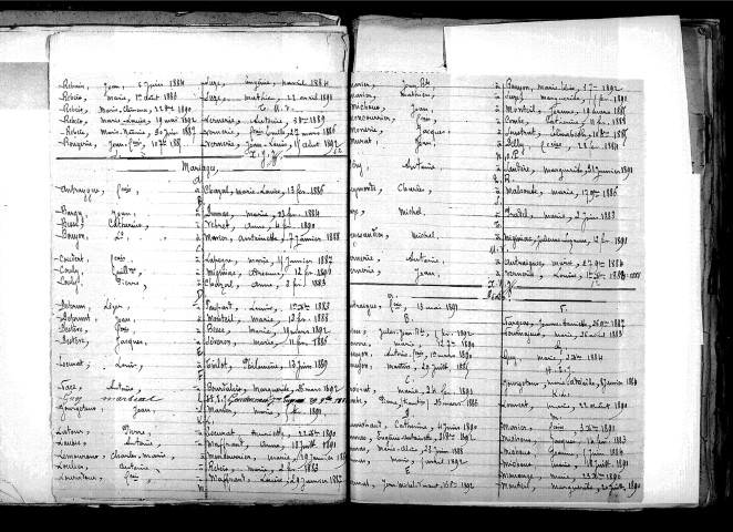Tables décennales des décès (1883-1892)