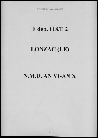 Naissances, mariages, décès (1797-1802)