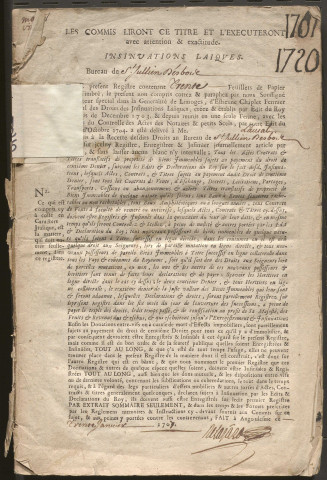 5 mars 1707-23 juin 1720